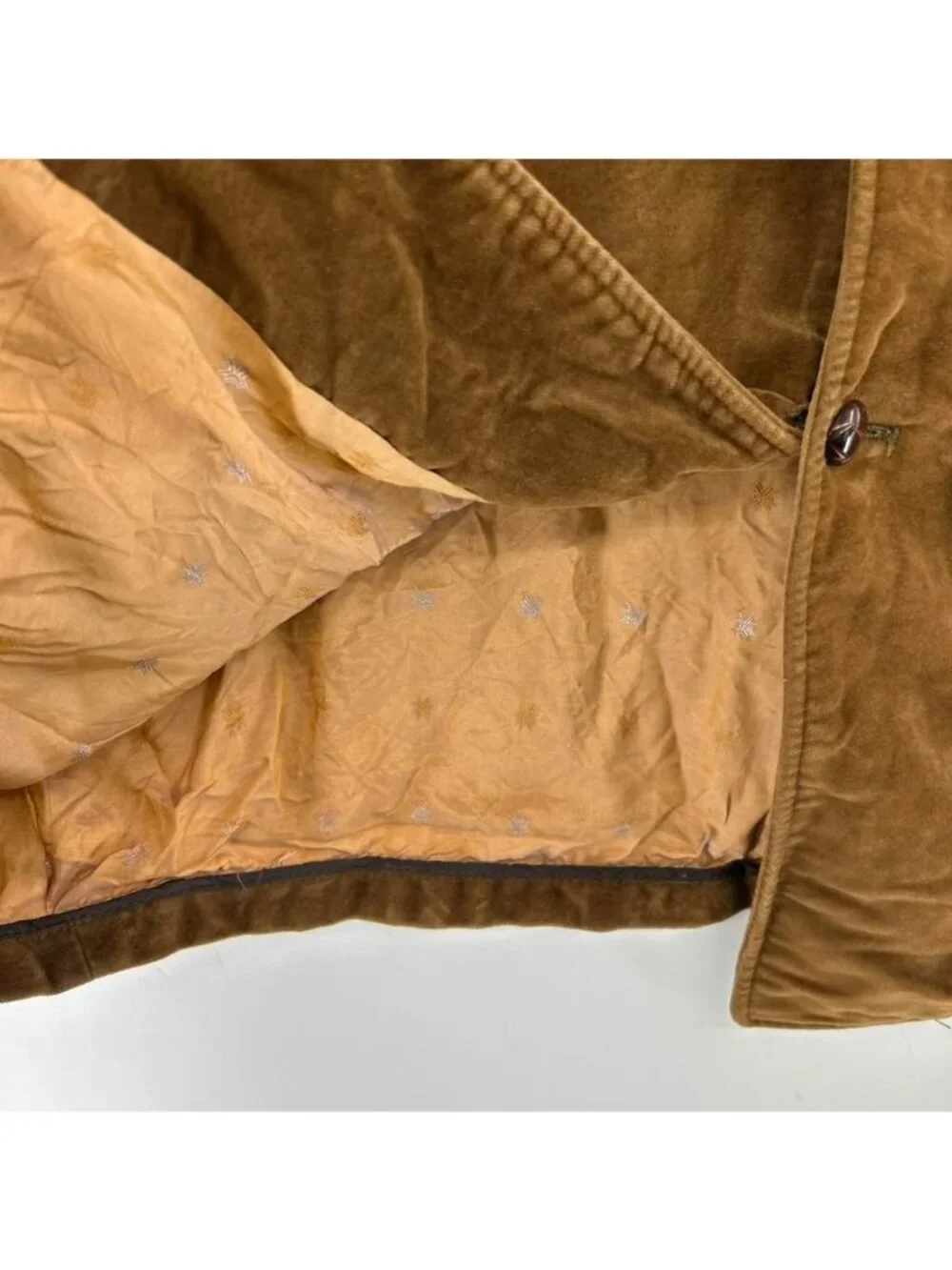 Vintage Dutch Suede Jacket Blazer Men's Size 46 Brown Velvet Button-Front